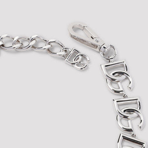 DOLCE & GABBANA Elegant Metallic Logo Pendant Necklace