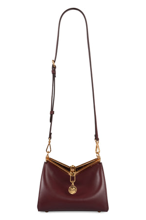 ETRO Mini Classic Calfskin Shoulder Bag in Burgundy - 21x16x9 cm