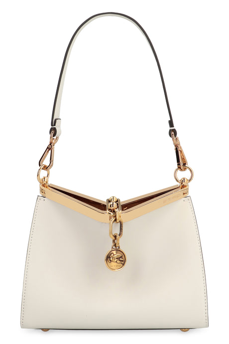 ETRO Chic Beige Mini Leather Shoulder Bag with Gold-Tone Accents - 21x16x9 cm