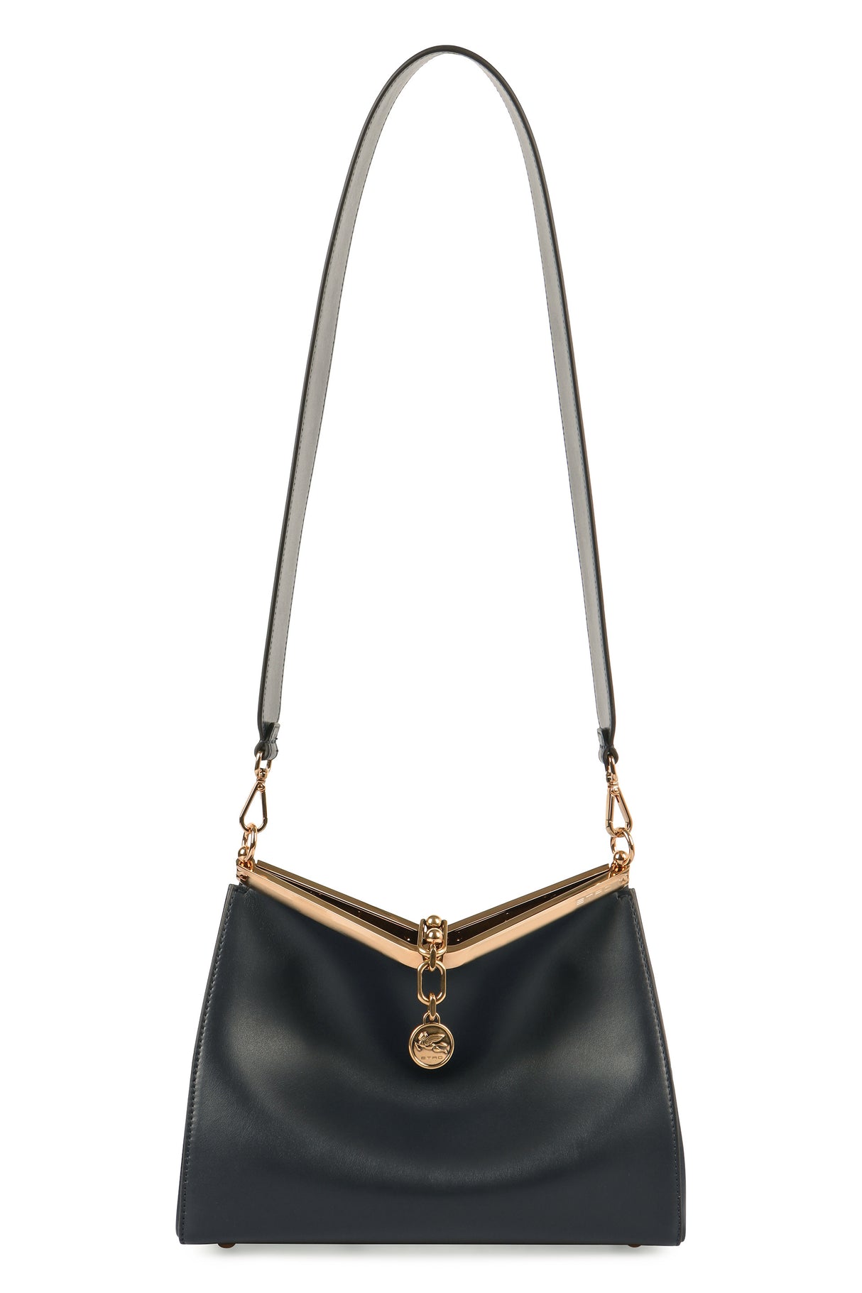 ETRO Luxurious Black Leather Mini Shoulder Bag - 28x21.5x11 cm