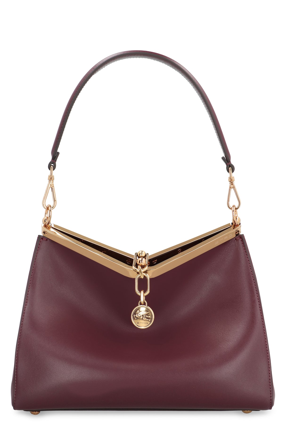 ETRO Luxury Burgundy Leather Mini Shoulder Bag