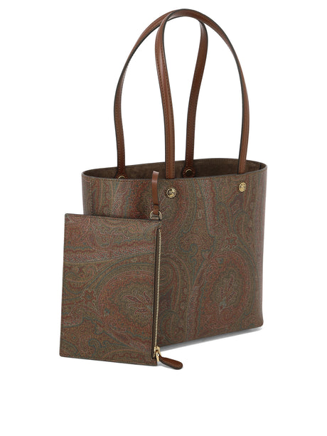 ETRO Paisley Jacquard Shoulder Handbag in Maroon - SS24 Collection