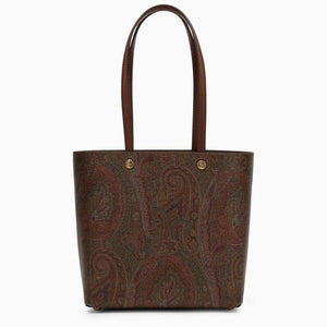 ETRO Multicolor Paisley Jacquard Mini Tote Handbag with Leather Accents and Gold Hardware