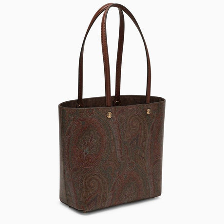 精緻的ETRO ESSENTIAL斜紋手提包，配有皮革襯裡和柔軟的麂皮內裡