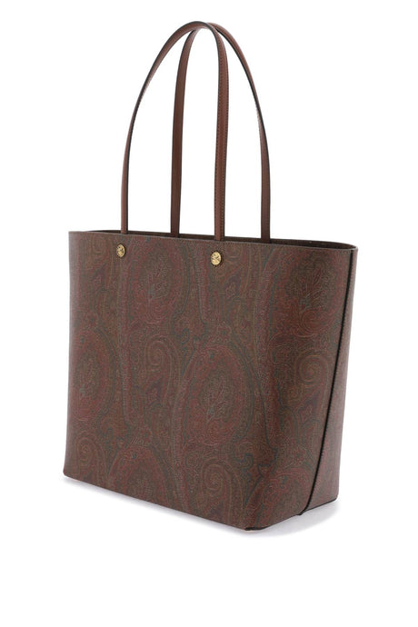ETRO Essential Paisley Jacquard Large Tote with Leather Accents and Suede Interior, Multicolor