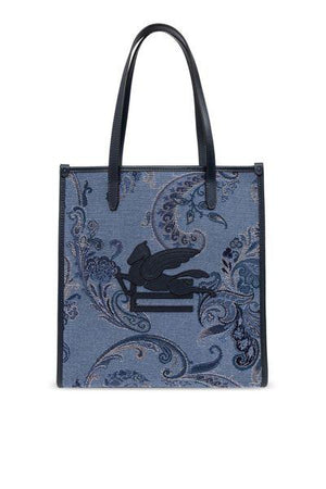 ETRO MEDIUM LOVE TROTTER DENIM Tote Handbag Handbag