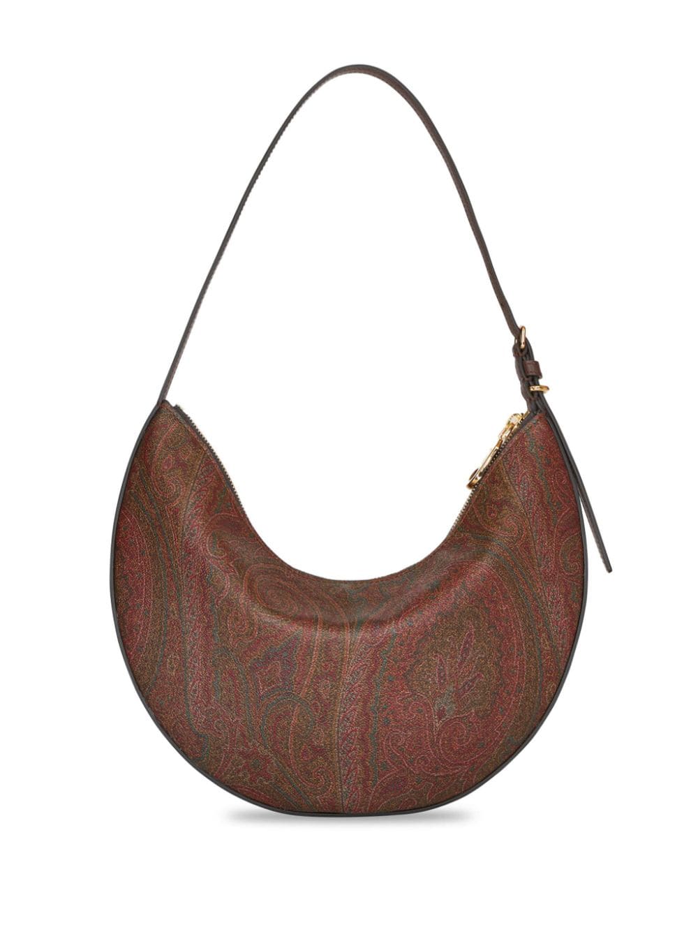 ETRO Brown Paisley Hobo Bag for Women with Leather Trim and Adjustable Handle