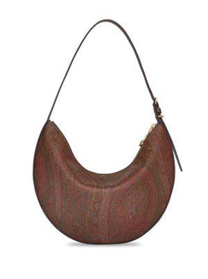 ETRO Medium Paisley Leather Shoulder Bag in Brown