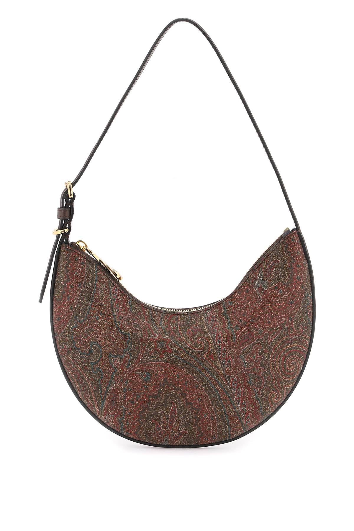 ETRO Small Essential Paisley Hobo Handbag with Leather Accents and Gold Hardware