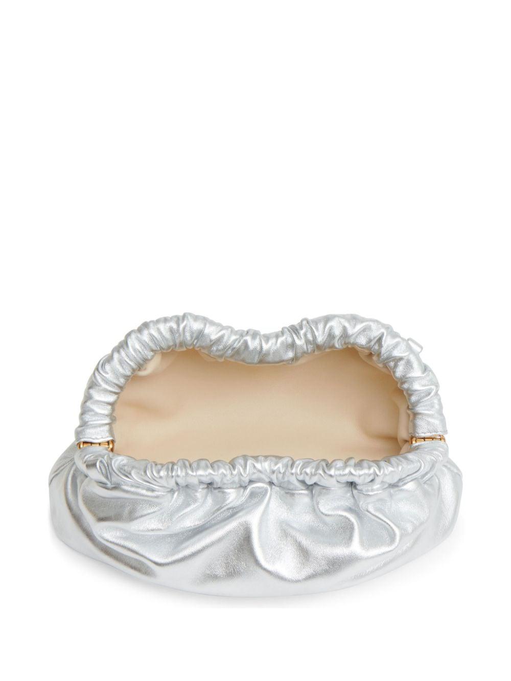 MANSUR GAVRIEL Mini Cloud Clutch in Metallic Silver