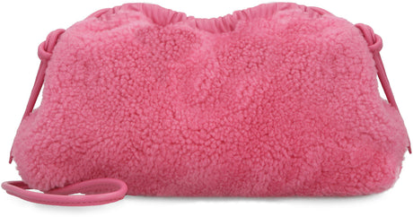 Fuchsia Shearling Mini Cloud Clutch for Women