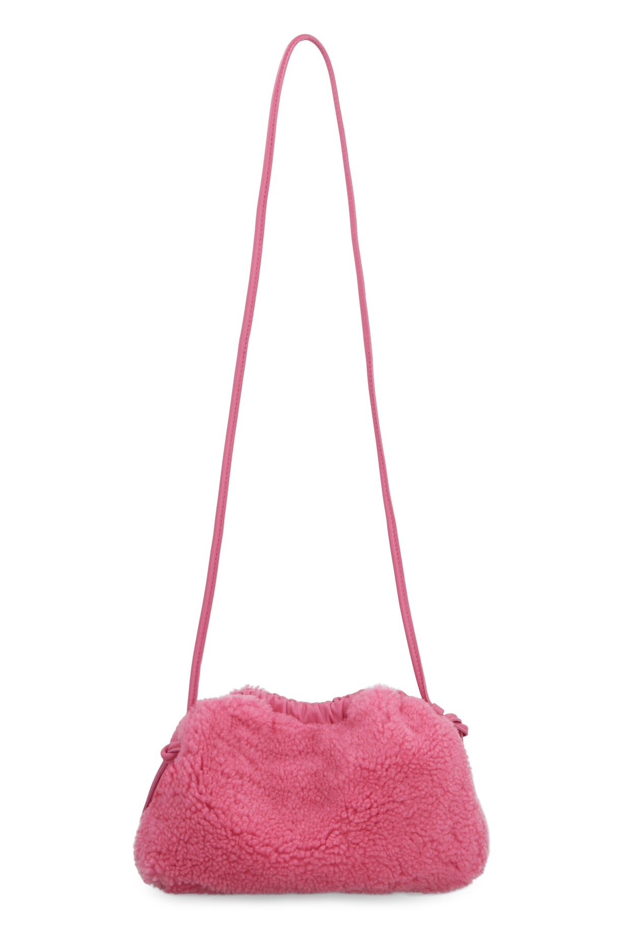 Fuchsia Shearling Mini Cloud Clutch for Women