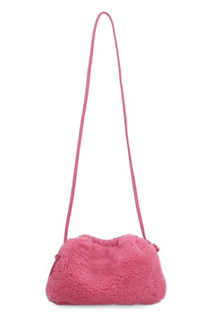 MANSUR GAVRIEL Mini Cloud Shearling Clutch with Gold-Tone Hardware and Leather Strap, Fuchsia Pink, 24cm