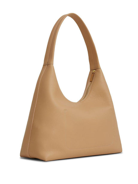 MANSUR GAVRIEL Luxury Soft Calf Leather Crossbody Hobo Bag in Sand