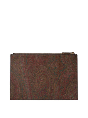 ETRO Paisley Patterned Jacquard Mini Pouch Handbag - 24x16 cm