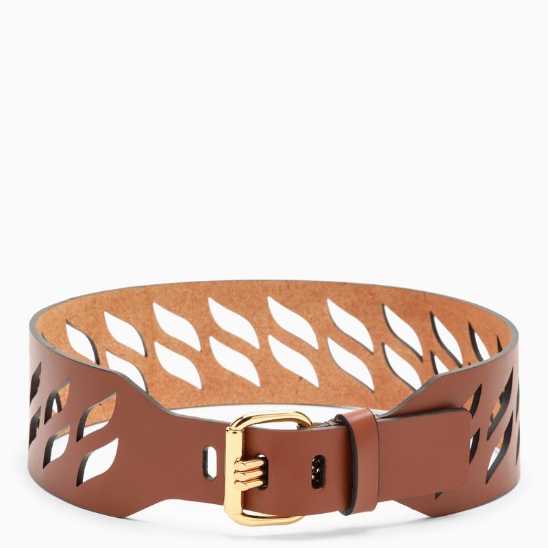 ETRO Brown Perforated Leather Belt for Women