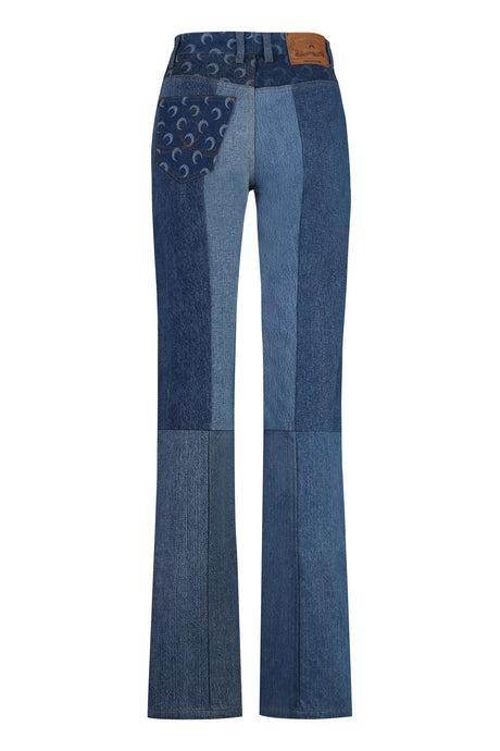 MARINE SERRE Blue Straight Leg Denim Jeans for Women - FW23