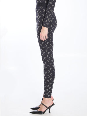 MARINE SERRE Strass Moon Leggings - Second Skin Fit