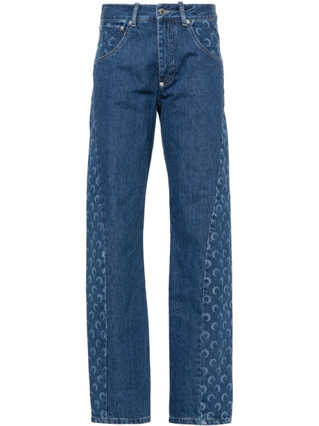 MARINE SERRE Moon Print Denim Jeans for Women - SS24 Collection