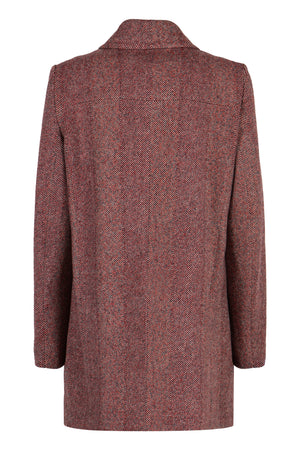 ETRO Luxurious Wool Blend Tweed Pea Jacket