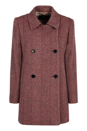 ETRO Luxurious Wool Blend Tweed Pea Jacket