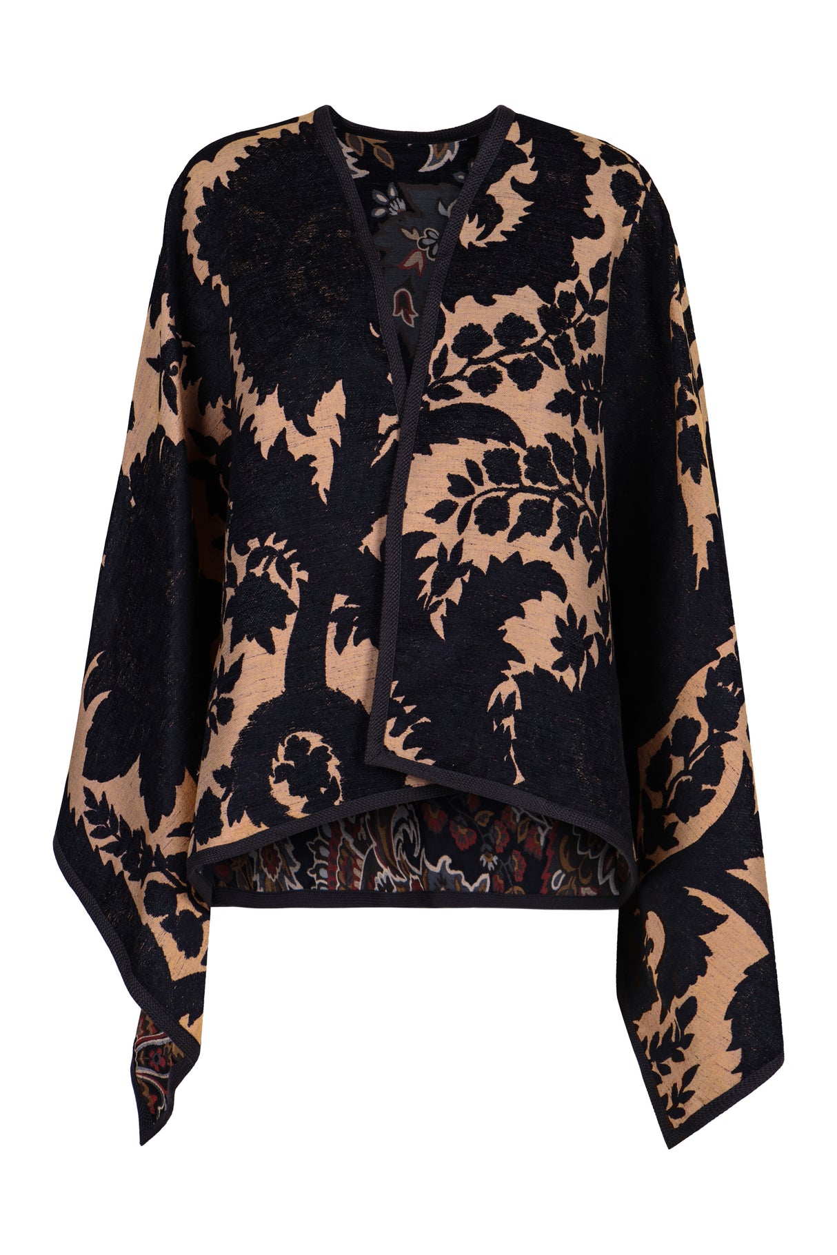 ETRO Reversible Floral Jacquard Cape