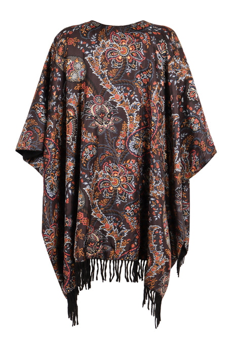 ETRO Luxury Multicolor Paisley Wool Cape