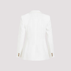 全新白色嫩綢女式外套 - SS24