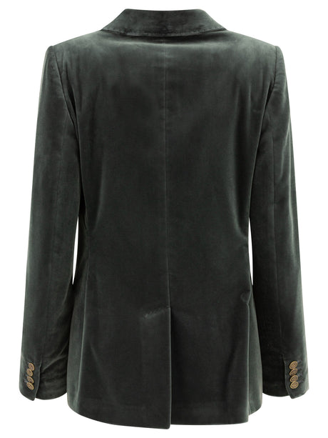 ETRO Double-Breasted Velvet Blazer for Women - Slim Fit