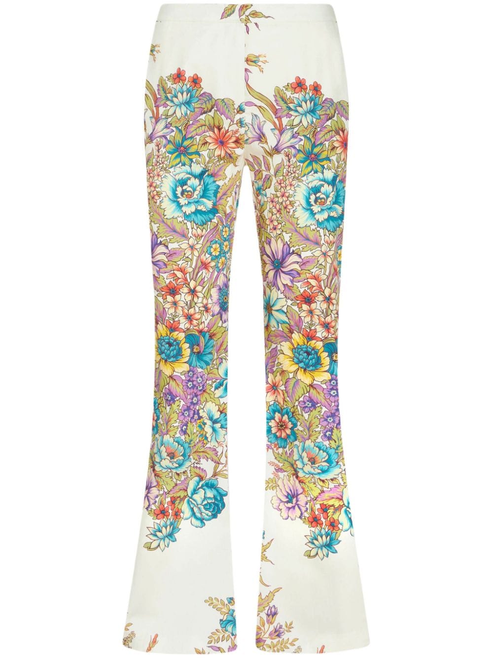 ETRO Women's Floral Print White Pants for SS24