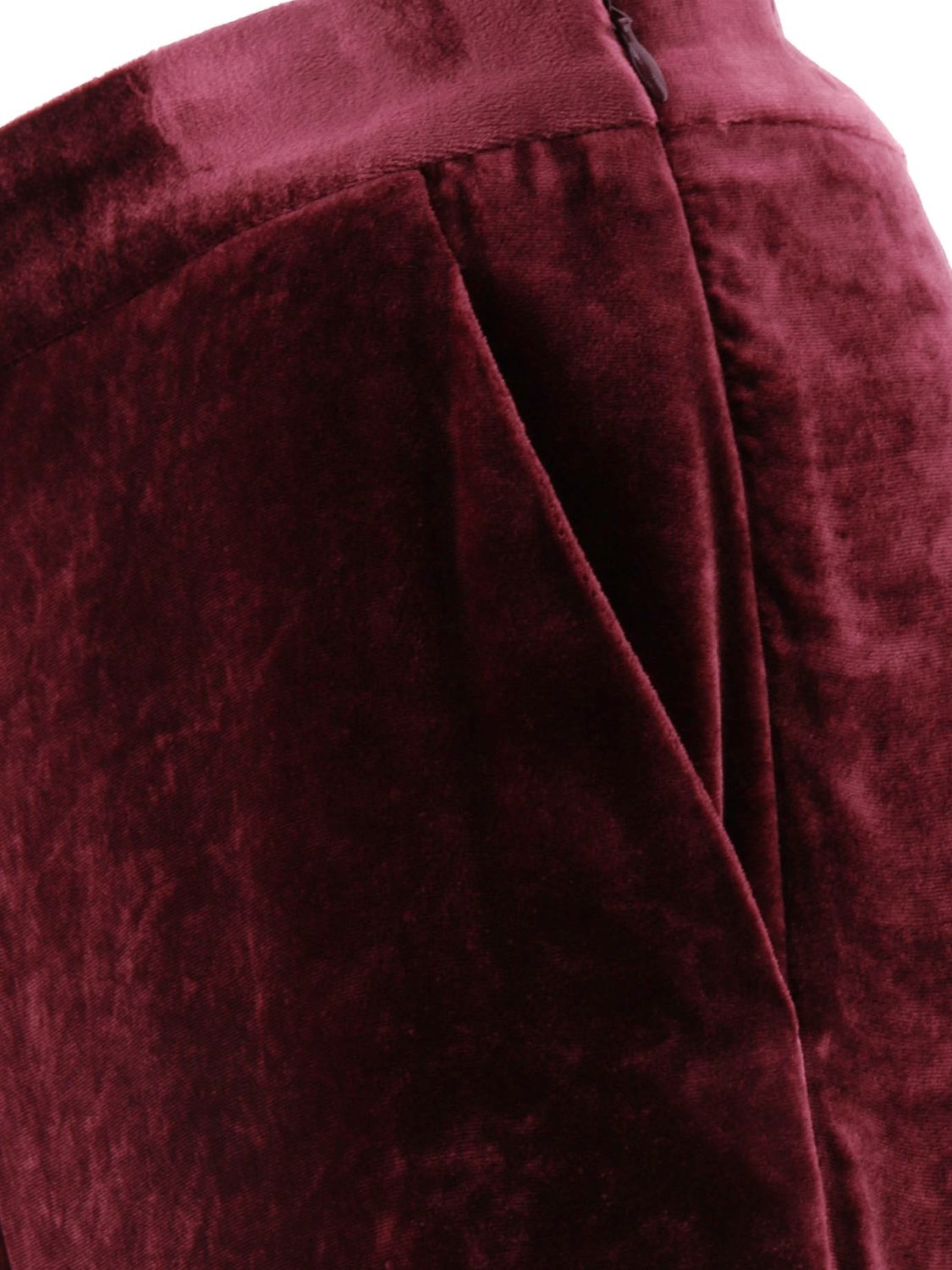 ETRO Bordeaux Velvet High-Rise Pants