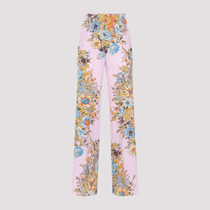 Luxurious Silk Pants in Pretty Pink and Purple for Women