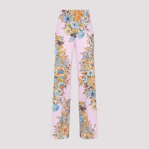 Luxurious Silk Pants for Women in Pink and Purple - SS24 Collection