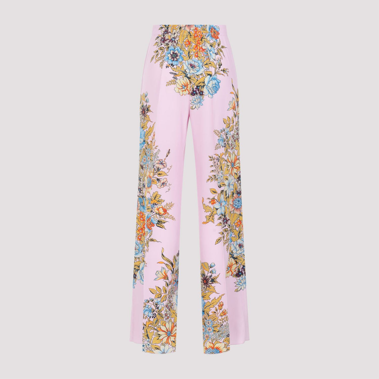 ETRO Luxurious Silk Pants in Pretty Pink and Purple for Women