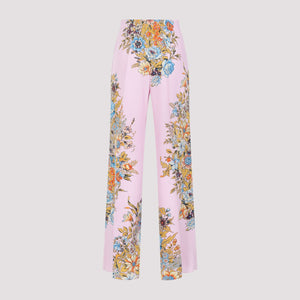 Luxurious Silk Pants in Pretty Pink and Purple for Women