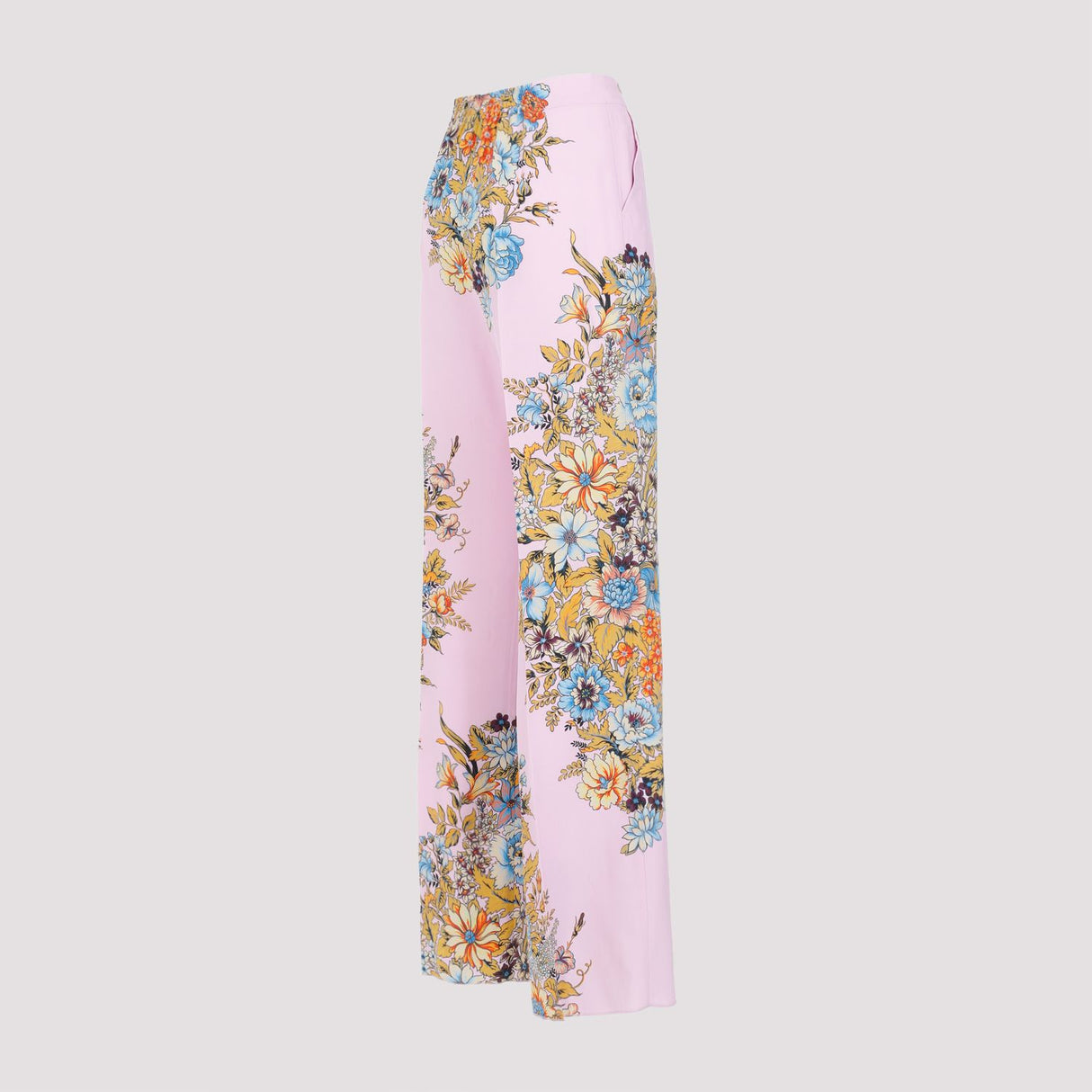 ETRO Luxurious Silk Pants in Pretty Pink and Purple for Women