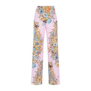 Luxurious Silk Pants in Pretty Pink and Purple for Women