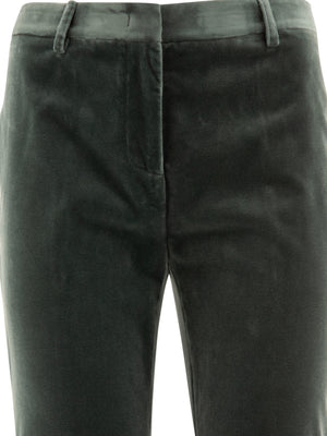 ETRO Chic Grey Velvet Slim-Fit Trousers