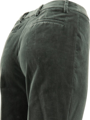 ETRO Chic Grey Velvet Slim-Fit Trousers