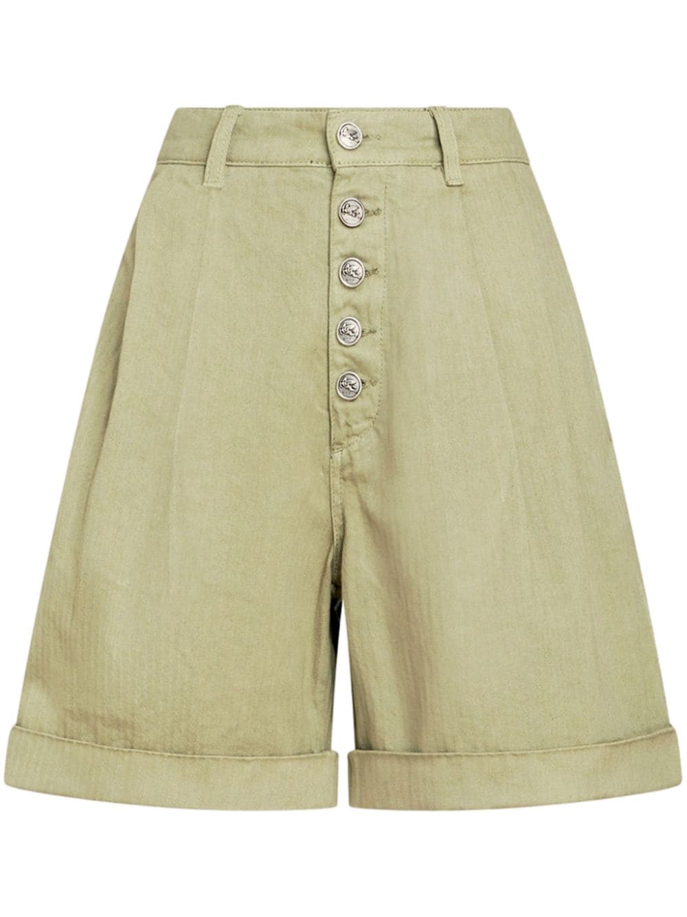 ETRO High Waisted Green Bermuda Shorts for Women - SS24