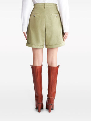 ETRO High Waisted Green Bermuda Shorts for Women - SS24