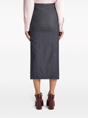 ETRO Elegant Blue Midi Skirt with Stylish Side Openings