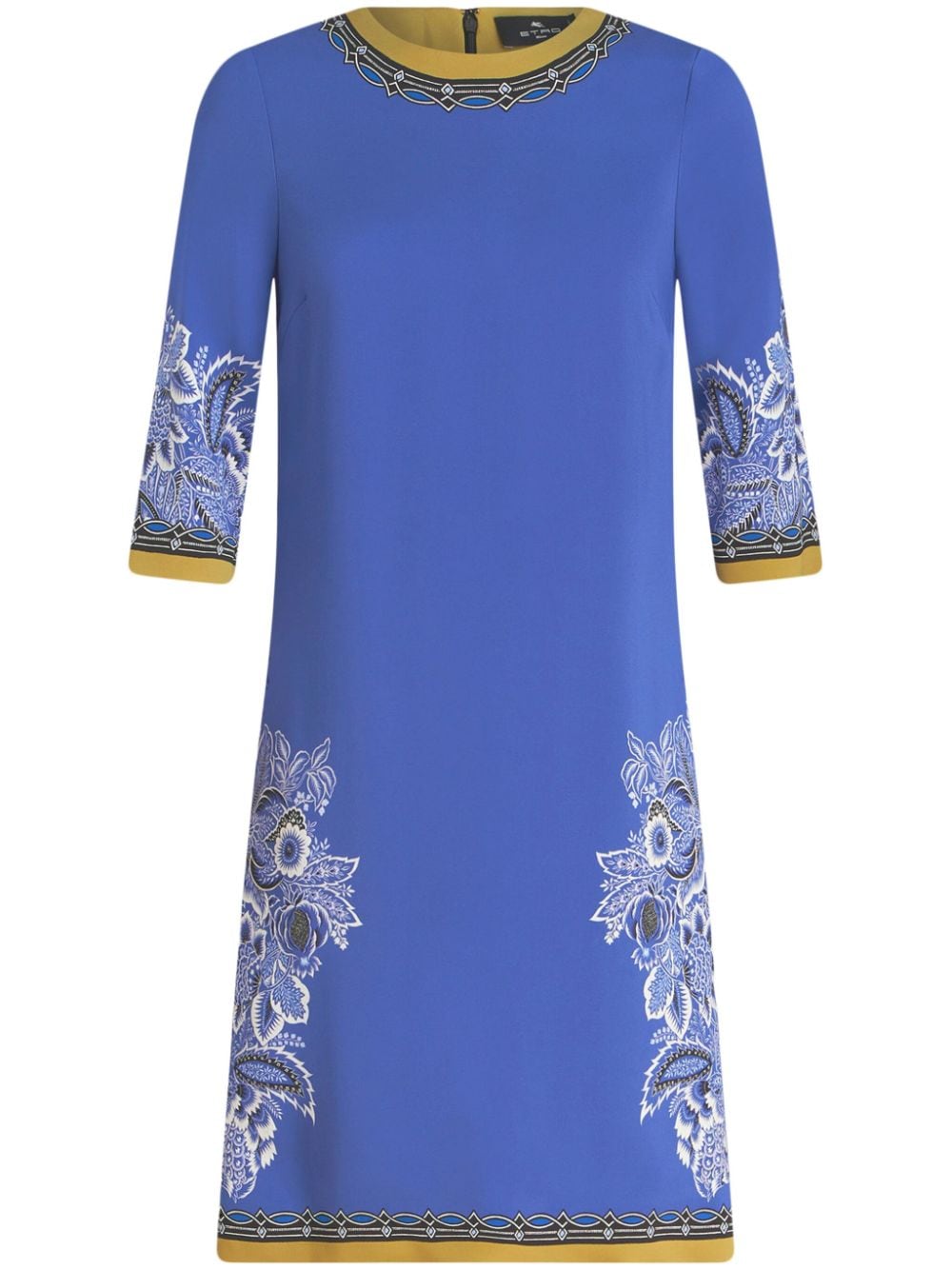 ETRO Floral Cady Shift Dress in Blue - Timelessly Elegant and Versatile