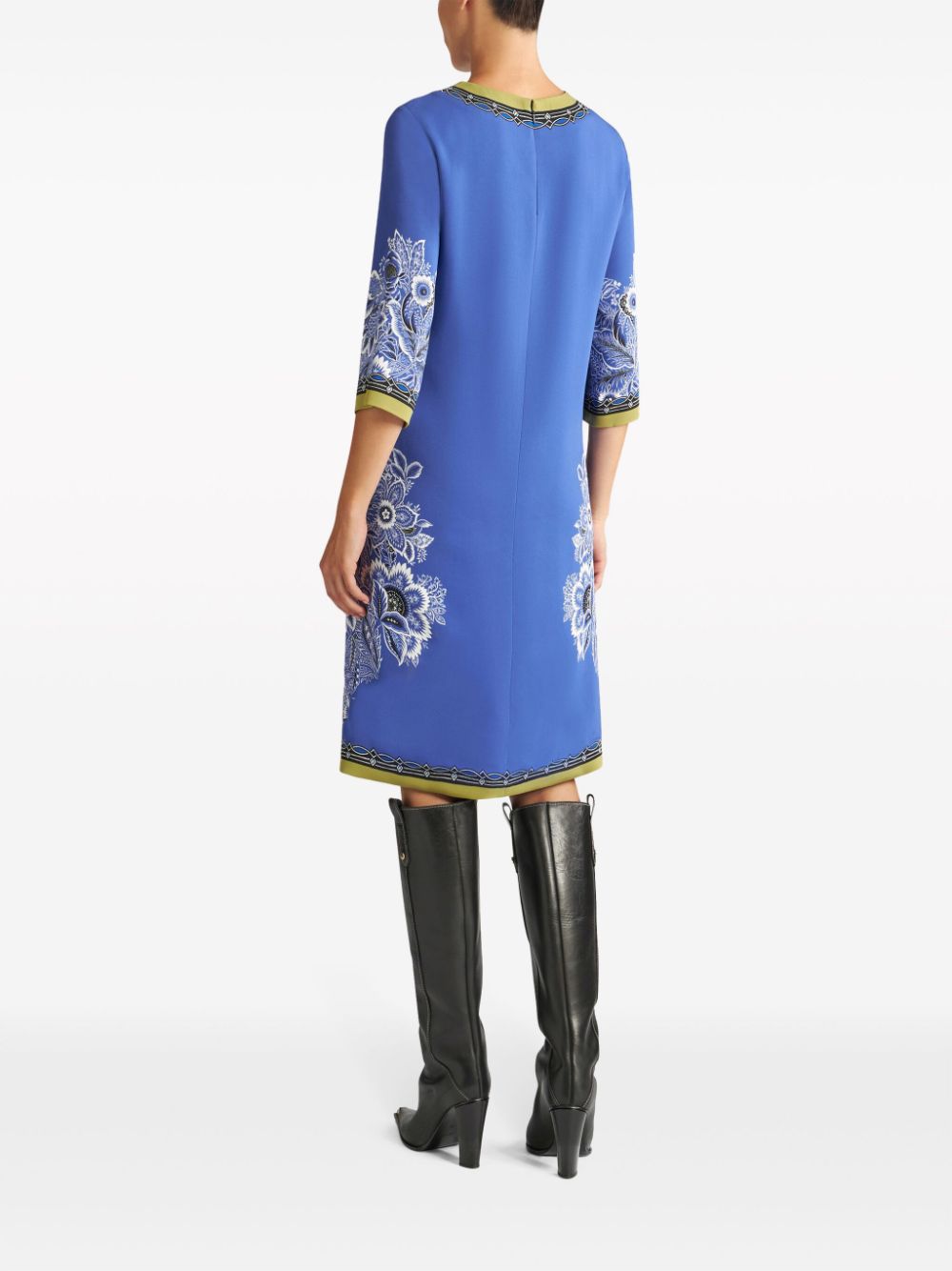 ETRO Floral Cady Shift Dress in Blue - Timelessly Elegant and Versatile