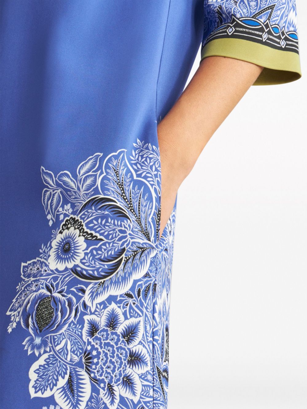 ETRO Floral Cady Shift Dress in Blue - Timelessly Elegant and Versatile