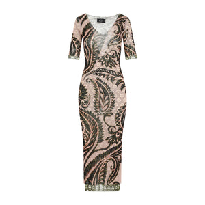 ETRO Pink Multicolor Print Midi Dress for Women