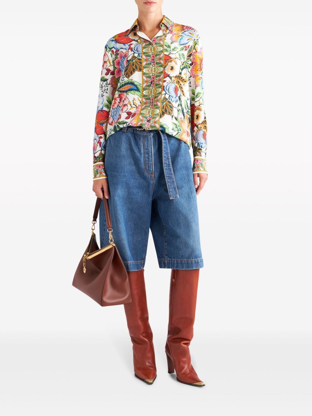 ETRO Feminine Multicolor Printed Silk Shirt for Spring/Summer 2024