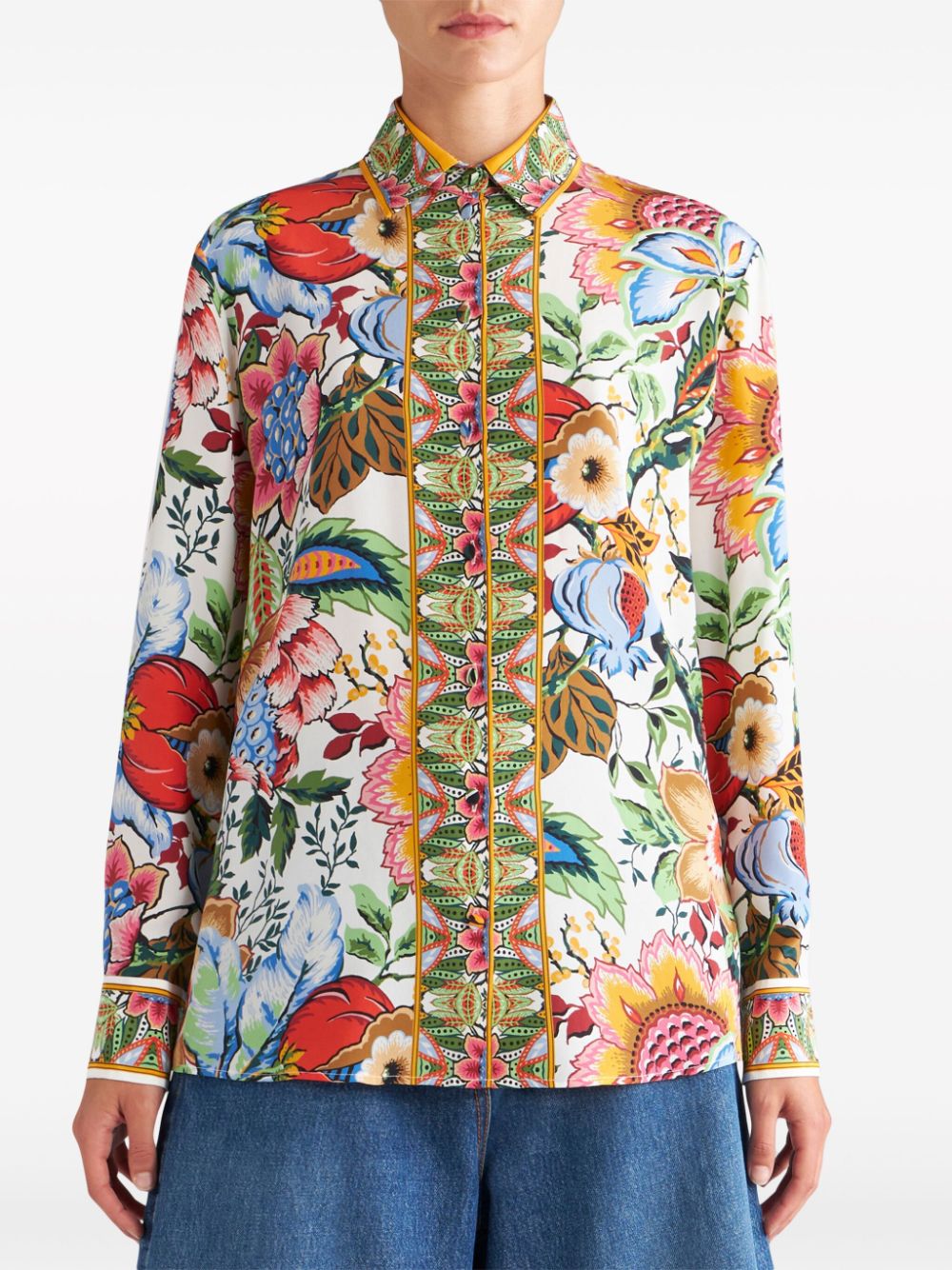 ETRO Floral Print Silk Shirt - Women's Multicolored SS24 Clothing