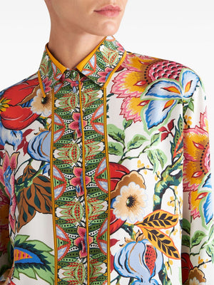 ETRO Floral Print Silk Shirt - Women's Multicolored SS24 Clothing