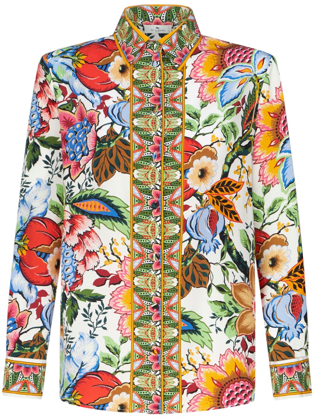 Multicolor Printed Silk Shirt for Spring/Summer